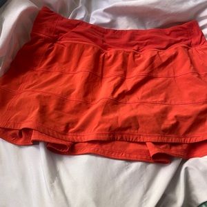 Lululemon orange pace rival skirt